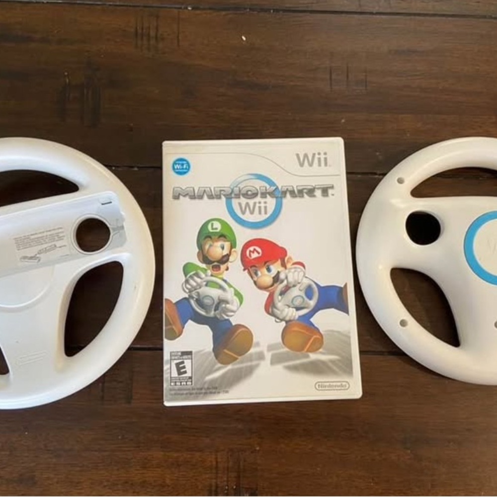 Nintendo Wii Mario Kart with White Wheels